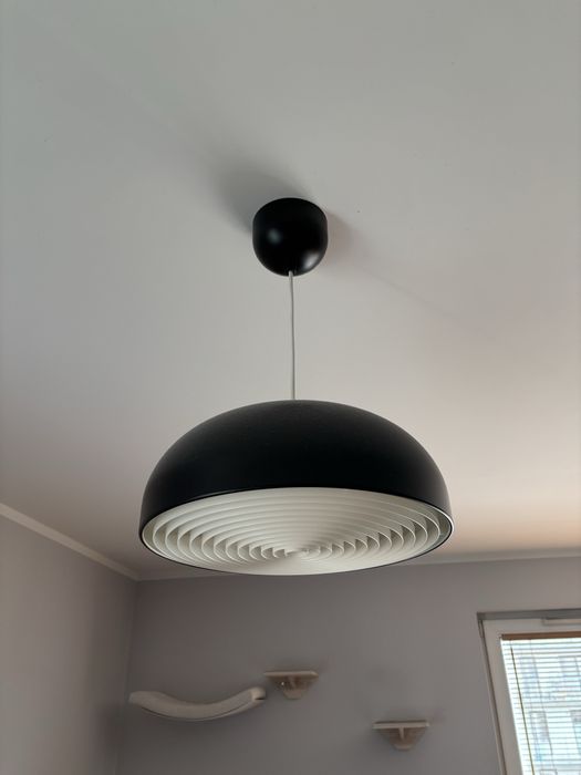 Lampa wisząca IKEA NYMÅNE 40 cm czarna antracyt + żarówki