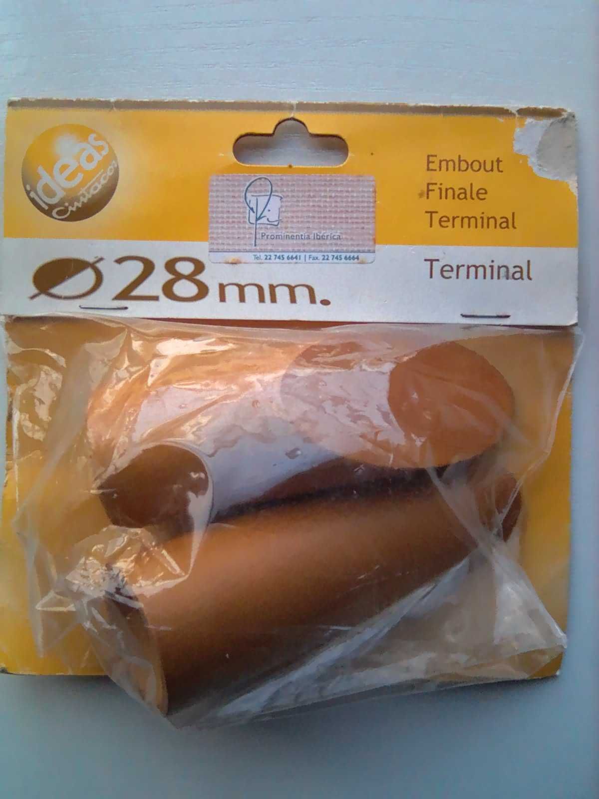 Terminal de varão em faia 28mm o par