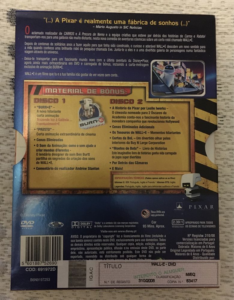 Wall-E dvd 2 discos