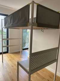 Łóżko piętrowe na antresoli z biurkiem Ikea Vitval