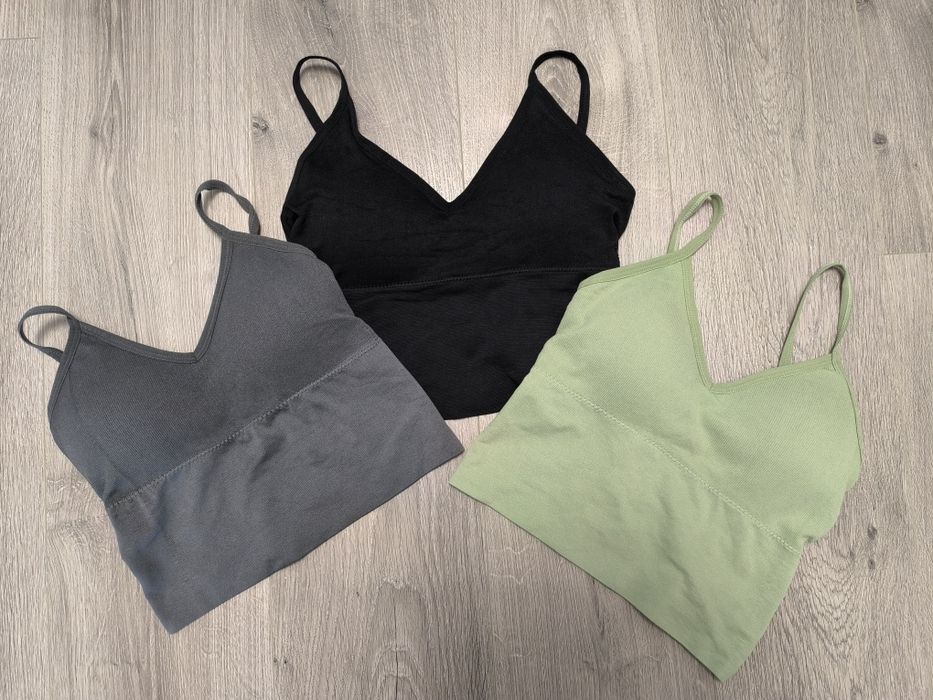 Жіночий бюстгальтер топ в рубчик (М)