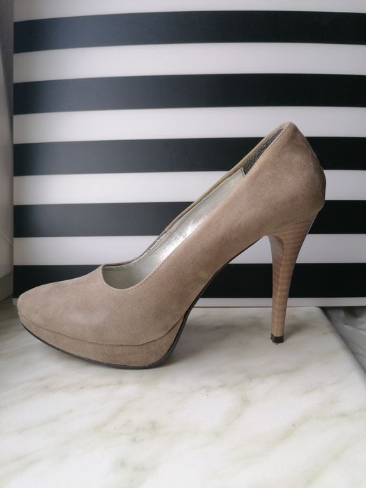 Buty na obcasie obcasy rozmiar 38 brązowe kawa z mlekiem