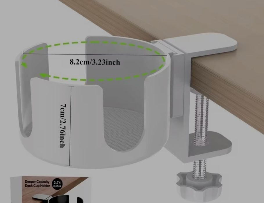 uchwyt na kubek do biurka biały