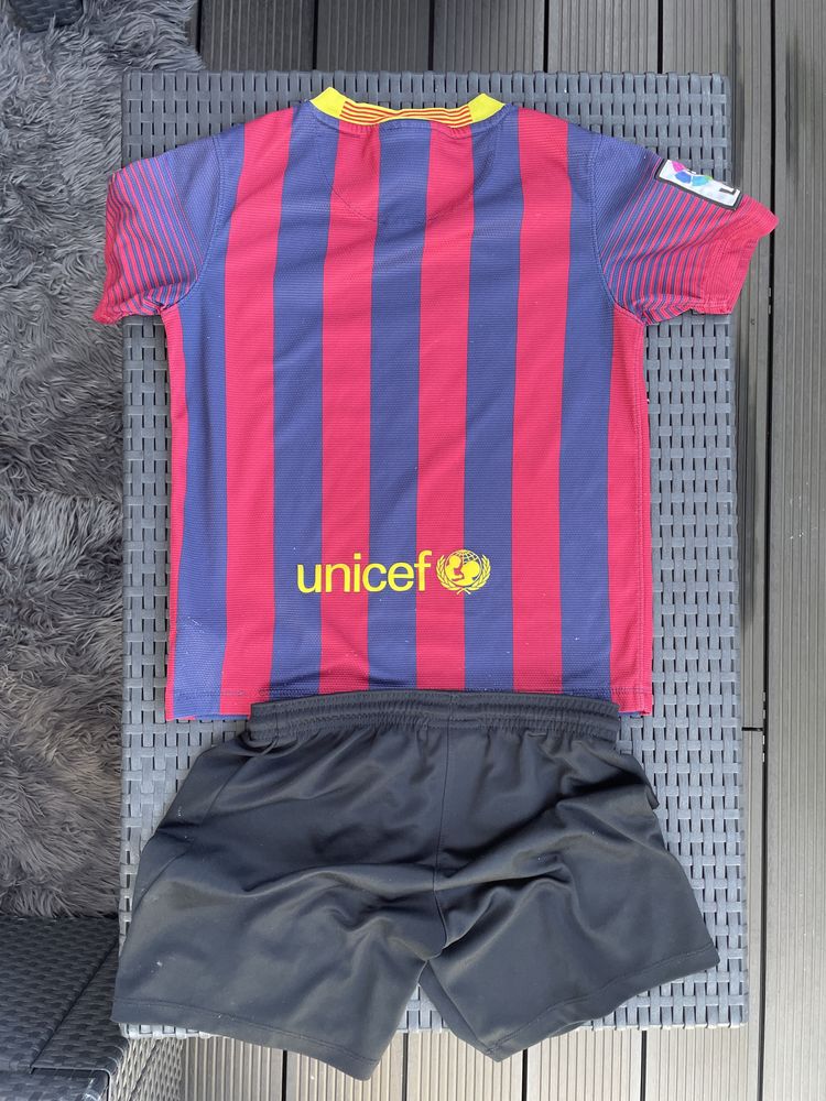 Fc Barcelona nike dri-fit 128-137 Koszulka spodenki strój piłkarski