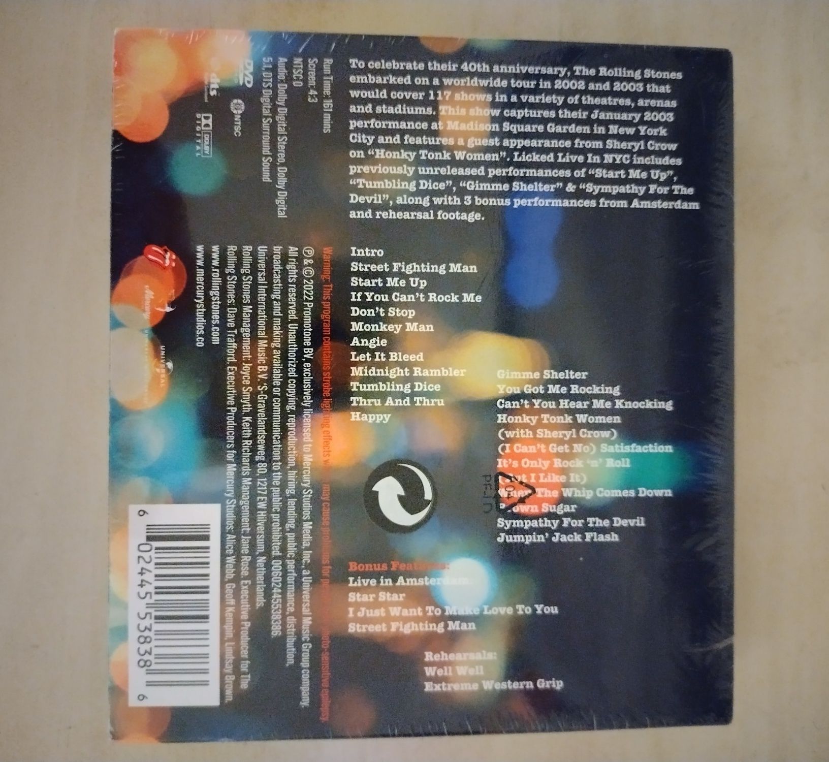 Rolling Stones, licked live on NYC 3xCd's novo ainda selados