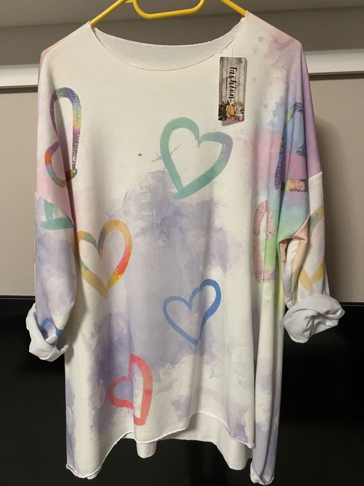 Nowa bluzeczka włoska serca lila