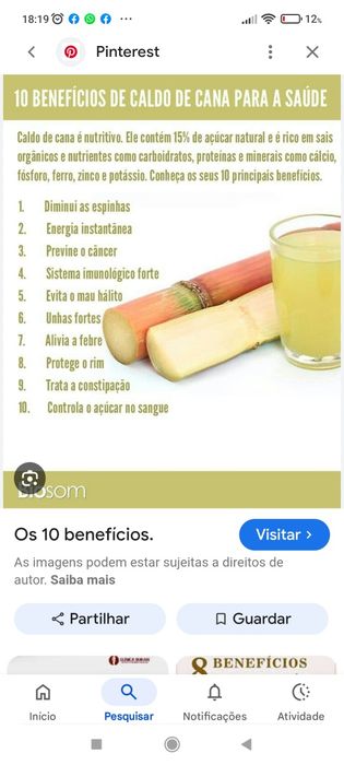 Cana de açúcar em saco