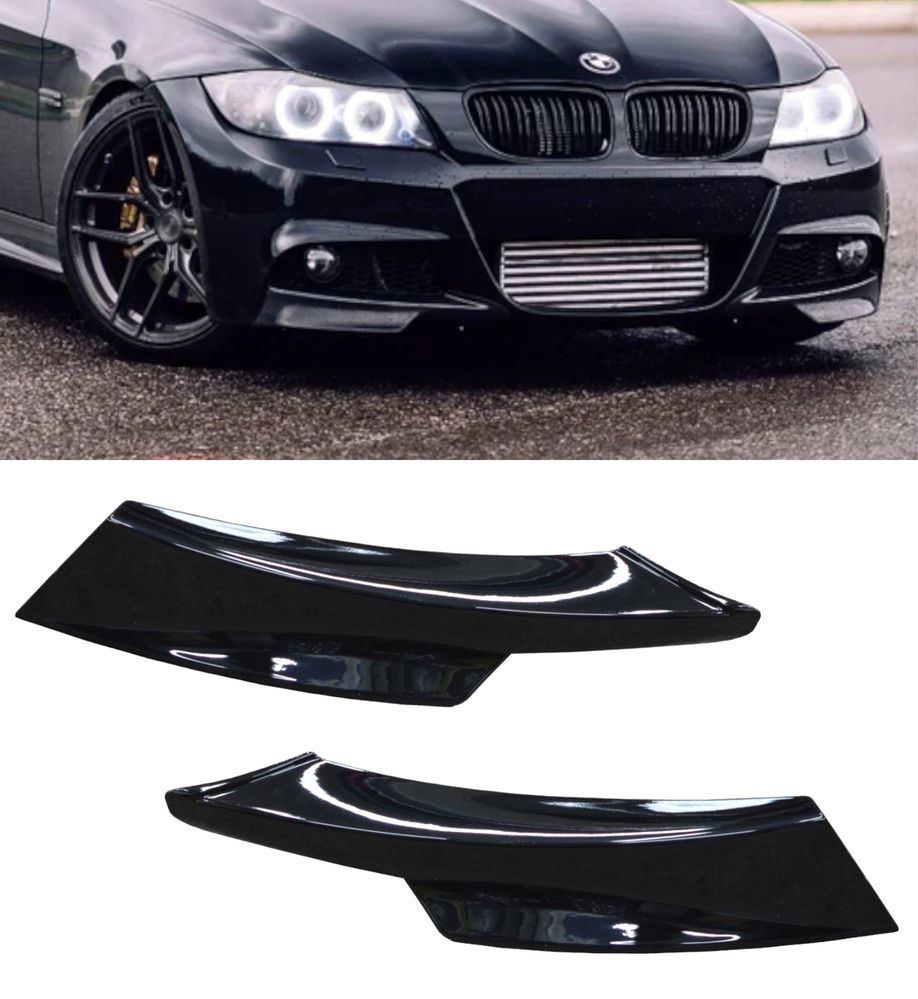 SPLITTERS FRONTAIS LIPS SPOILERS PALAS ABAS FRENTE LÂMINAS BMW Série 3 E90 E91 PACK M PERFORMANCE PRE LCI / LCI