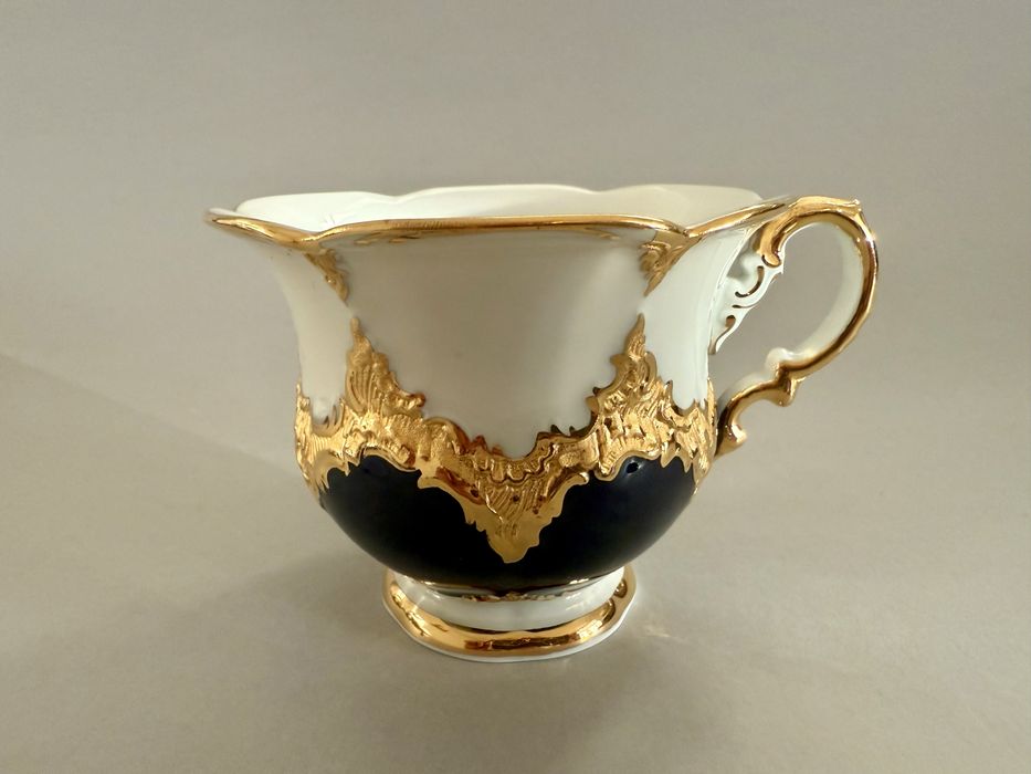 Miśnia cudowne TRIO duża filiżanka kawa/herbata bogato złocona Bform