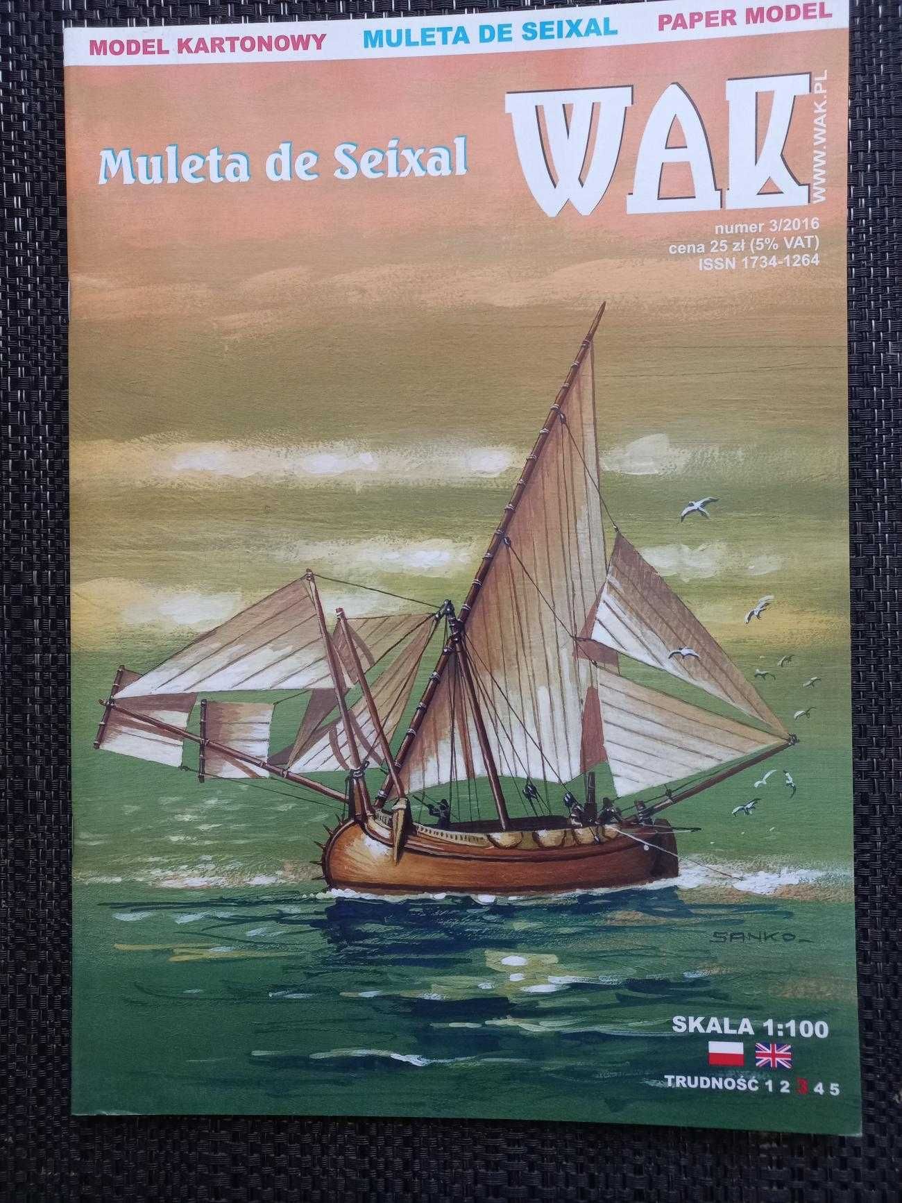 Model Kartonowy WAK 6/2016 Portugalska łódź rybacka Muleta de Seixal
