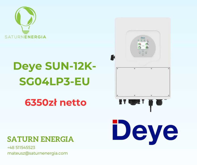 Od ręki Falownik hybrydowy 12kW Deye SUN-12K-SG04LP3-EU trójfazowy