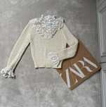 Zara sweter z koronka S haftowany
