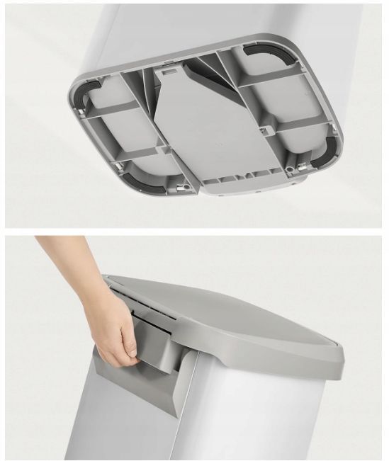 SONGMICS Kosz na śmieci kuchenne, kosz na śmieci 50 litrów LTB530W03