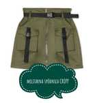 Zielona militarna spódnica mini kieszenie Cargo Cropp r. XS.  W.B.K.