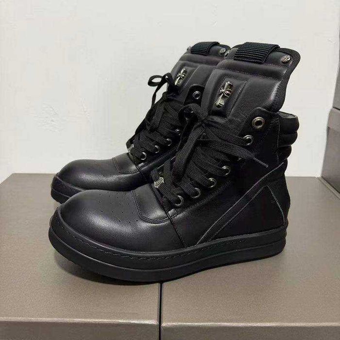 Ботинки Rick Owens x Chrome Hearts geobasket геобаскет