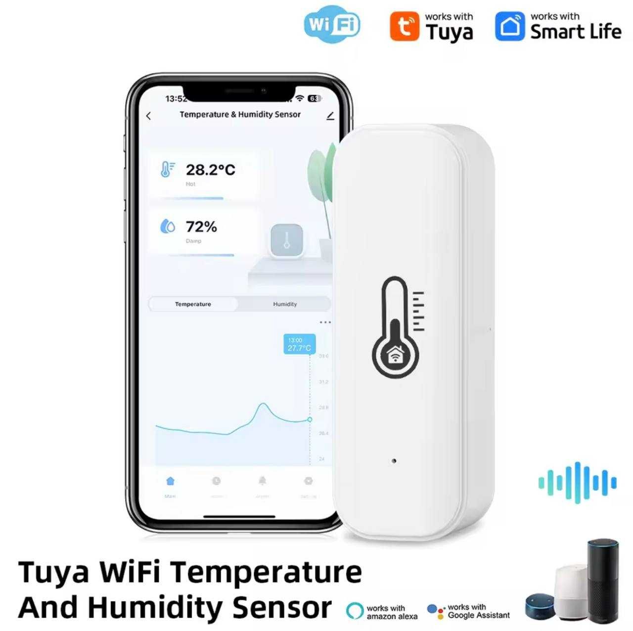 Wi-fi датчик температуры и влажности Smart Life (Термометр, гигрометр)