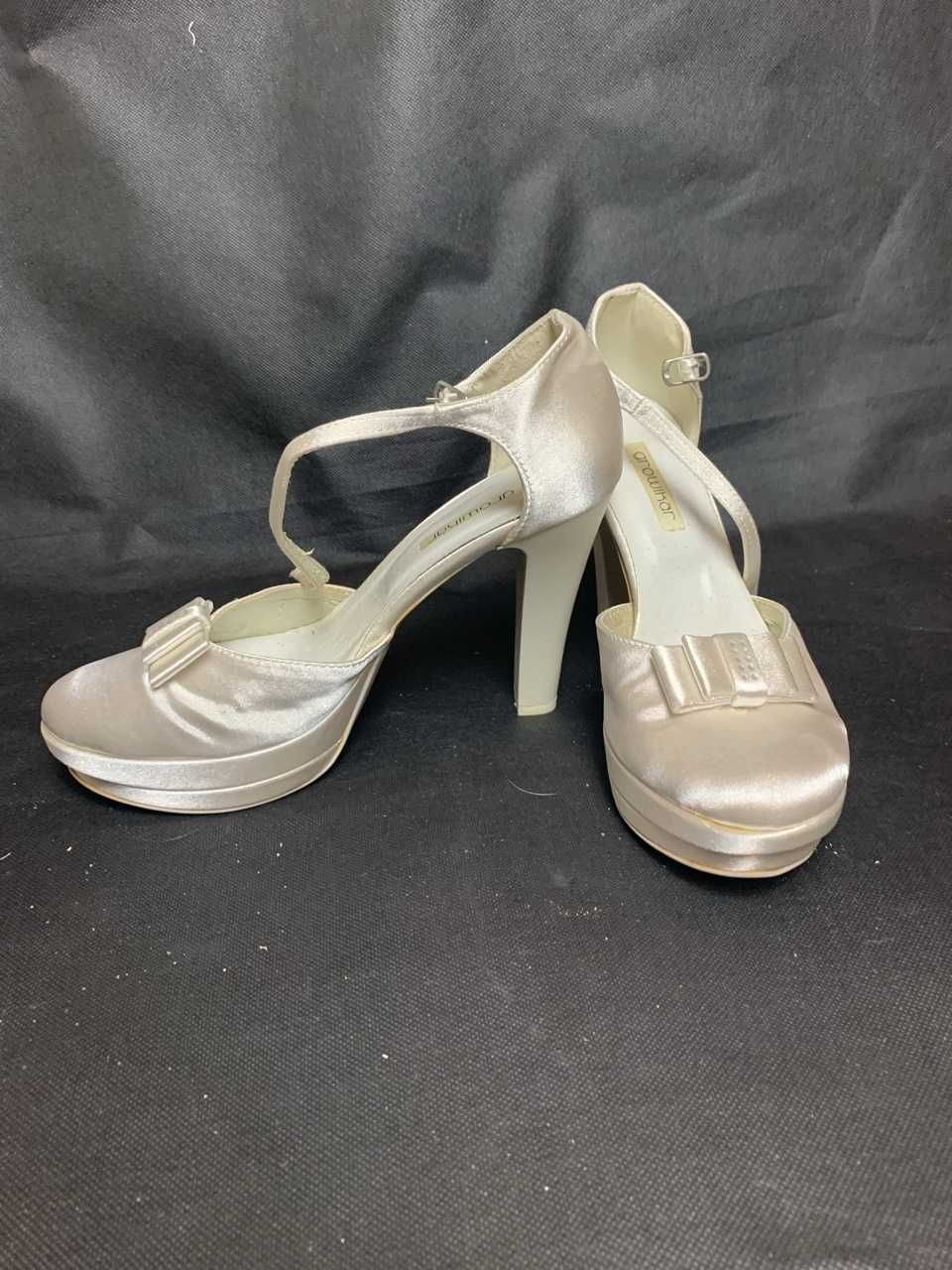nowe ivory kremowe Buty Ślubne Growikar Roz. 37 Gruby Obcas kokarda