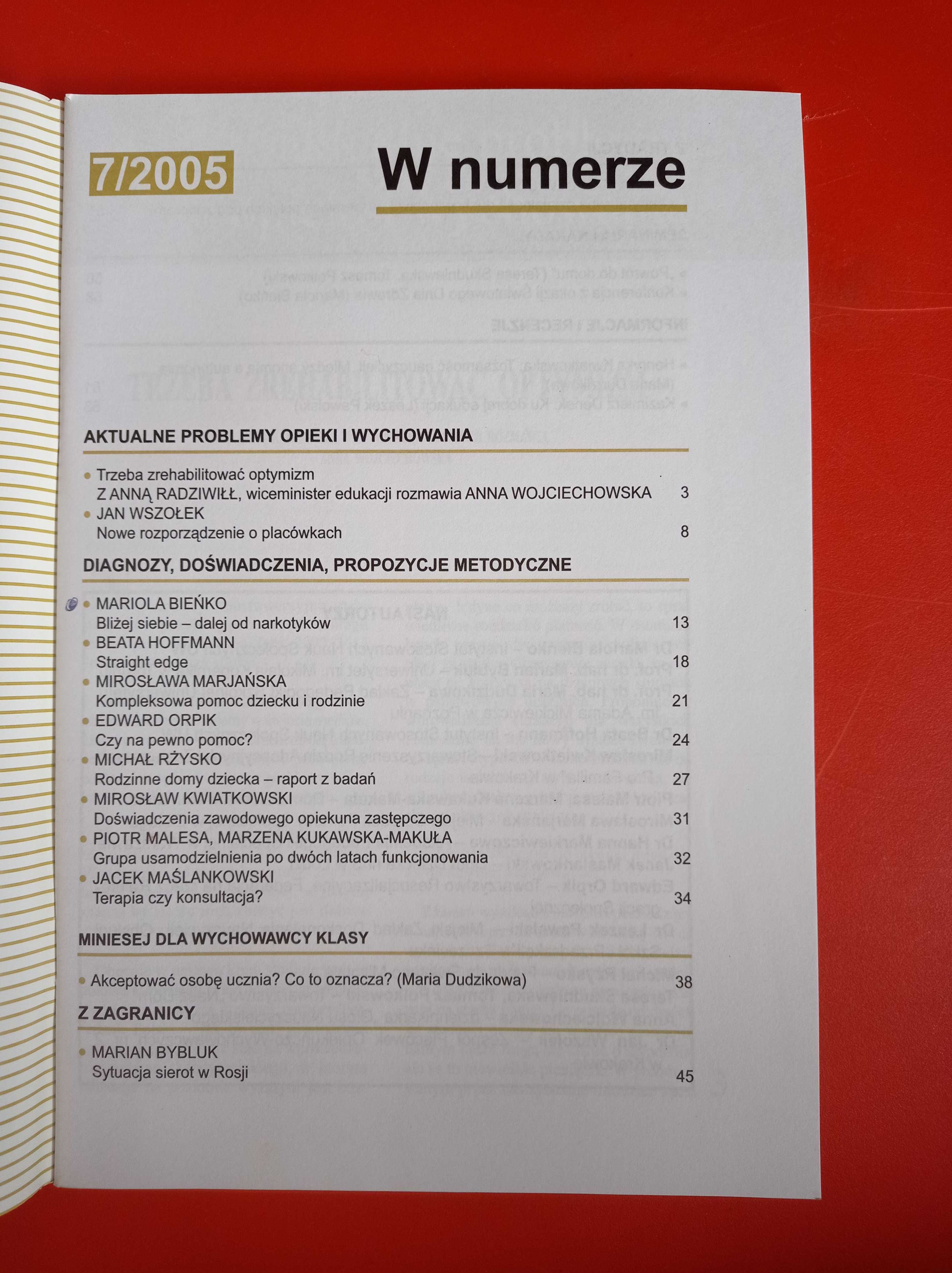 Problemy opiekuńczo-wychowawcze, nr 7/2005, wrzesień 2005