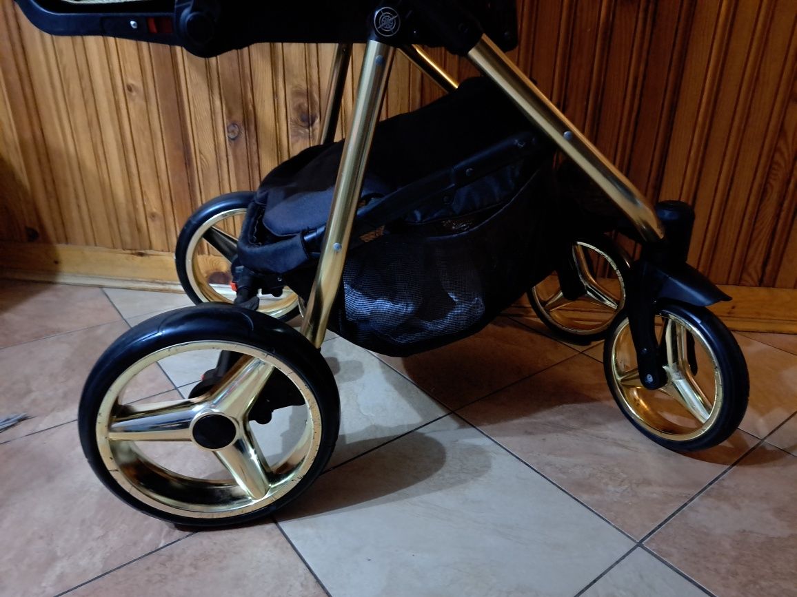 Wózek adamex reggio czarny + złoto 2w1