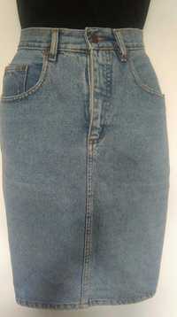 spódnica jeansowa dżinsowa 38/40 wysoki stan vintage MOTOR JEANS