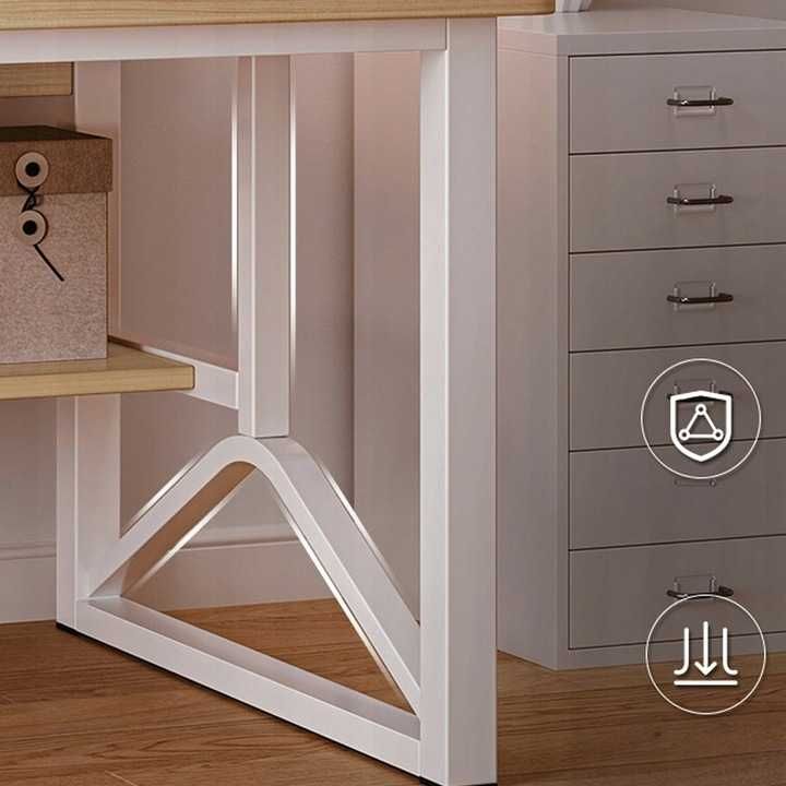 NOWE Biurko Dla Dziecka Gamingowe Duże Dąb Loft Białe Szkolne Okazja