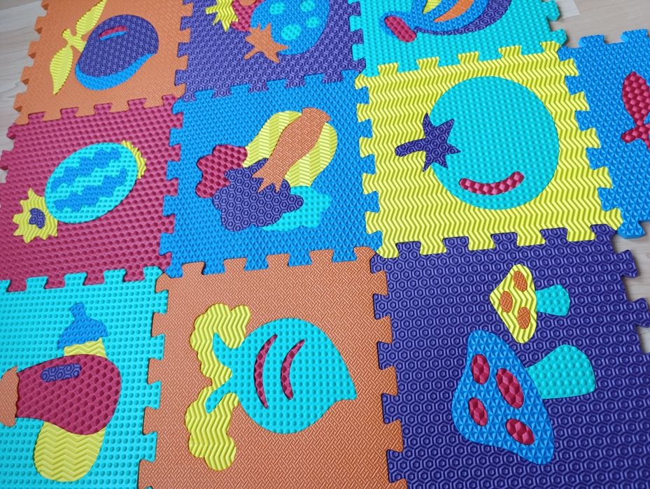 Розвиваючий термо килимок 32×32 мозаїка. Пазли. Фрукти овочі