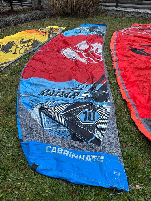 Zestaw set 3 pancernych kite 'ów Cabrinha Radar 7,10,14m+BAR  stan bdb