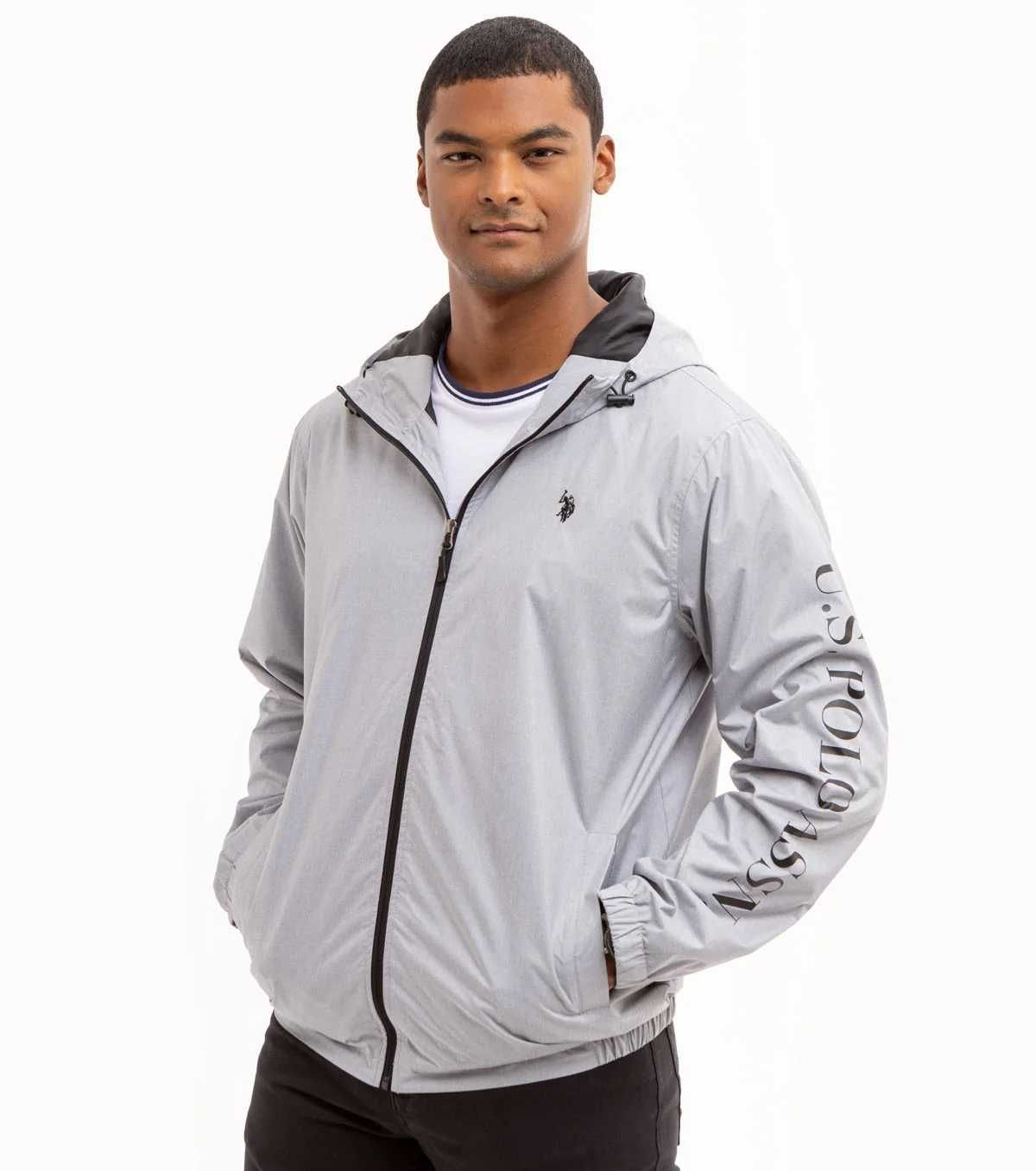 Вітровка чоловіча U.S. Polo Assn heathered hooded jacket 2XL