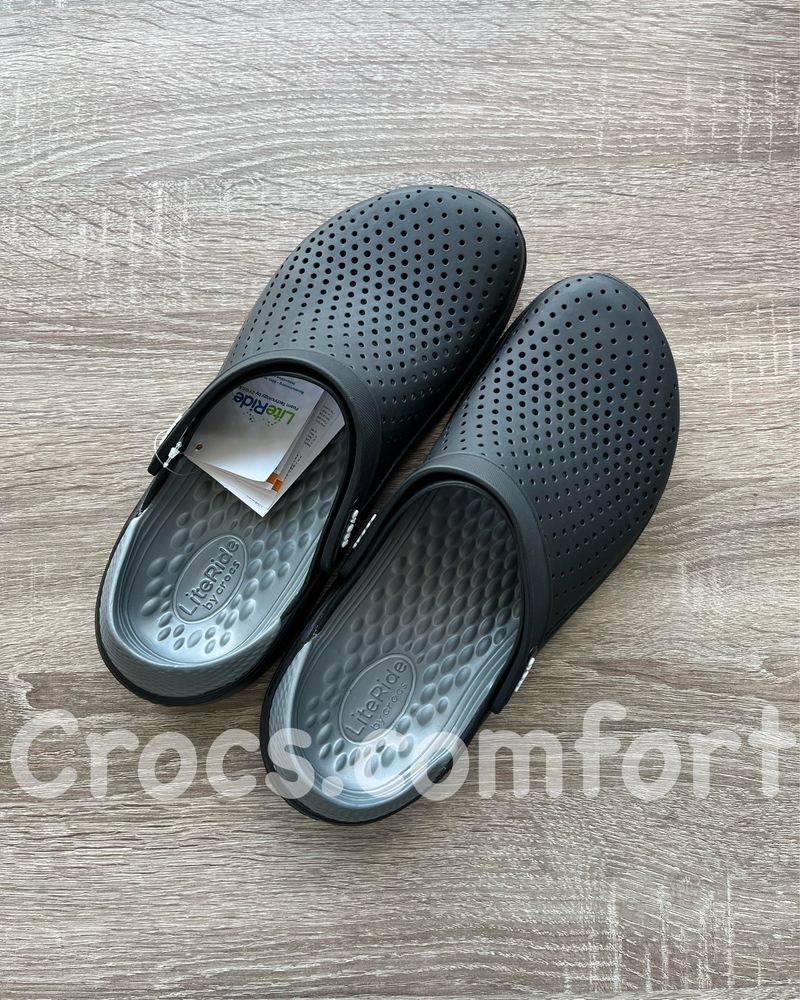 Крокси чорні crocs LiteRide чоловічі і жіночі , лайтрайд 36-44