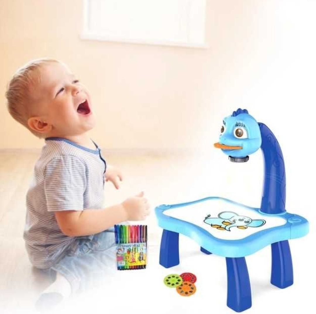 Детский стол-проєктор для рисования Rrojector Painting Голубий