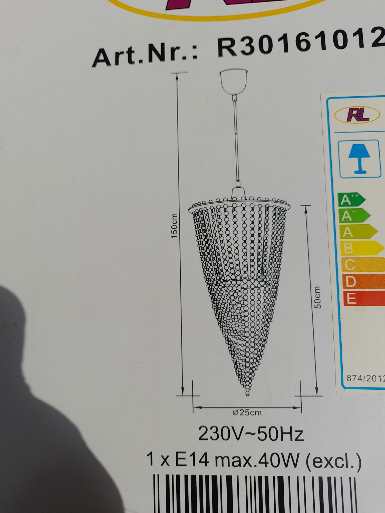 Lampa sufitowa żyrandol z koralikami RL 40W