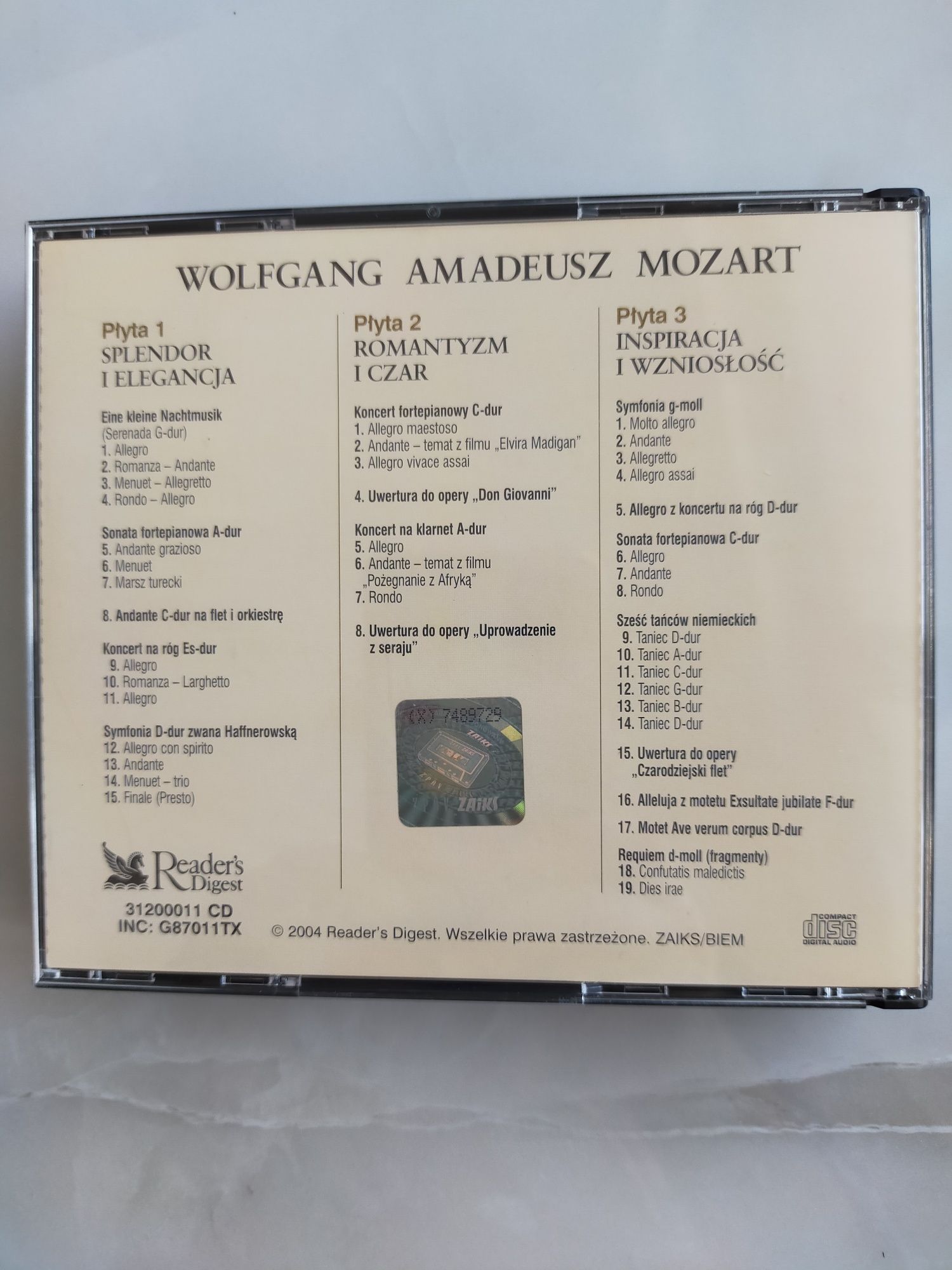 Wolfgang Amadeusz Mozart - Perły Muzyki Klasycznej CD