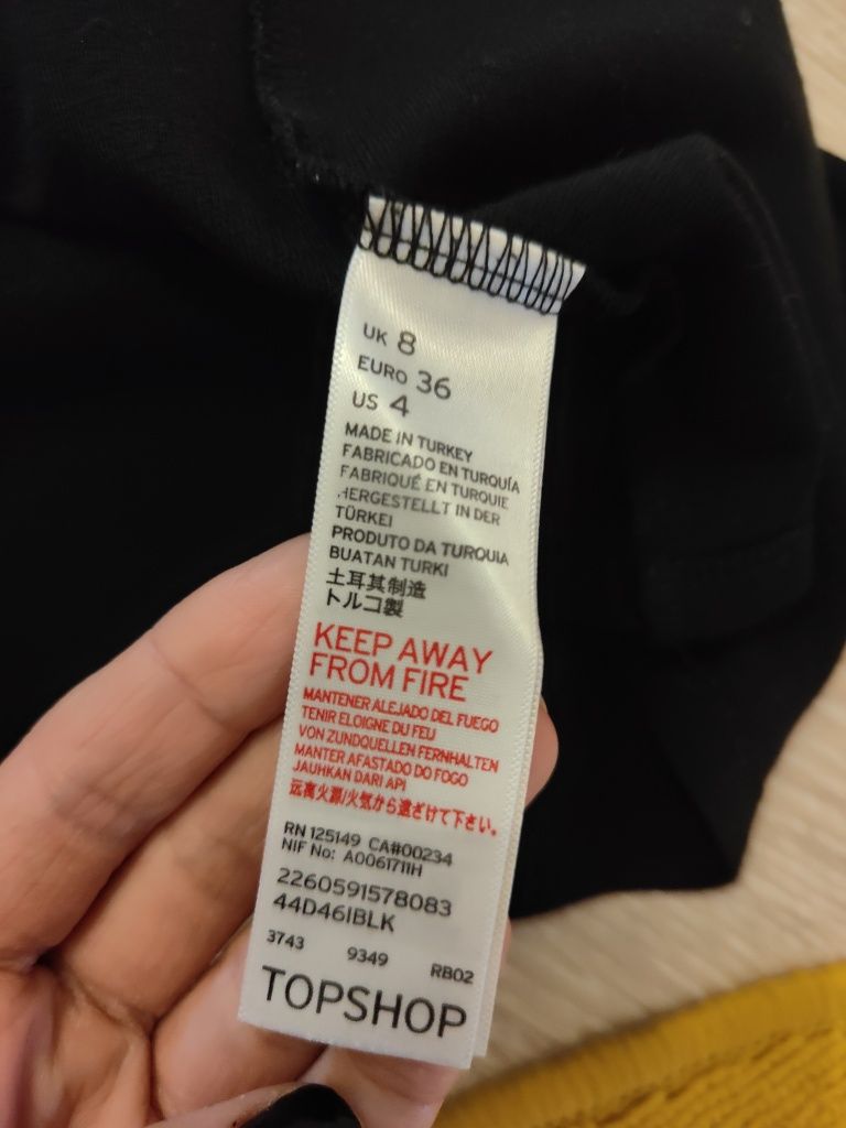 Czarna sukienka damska Topshop rozmiar S świata sylwester wigilia