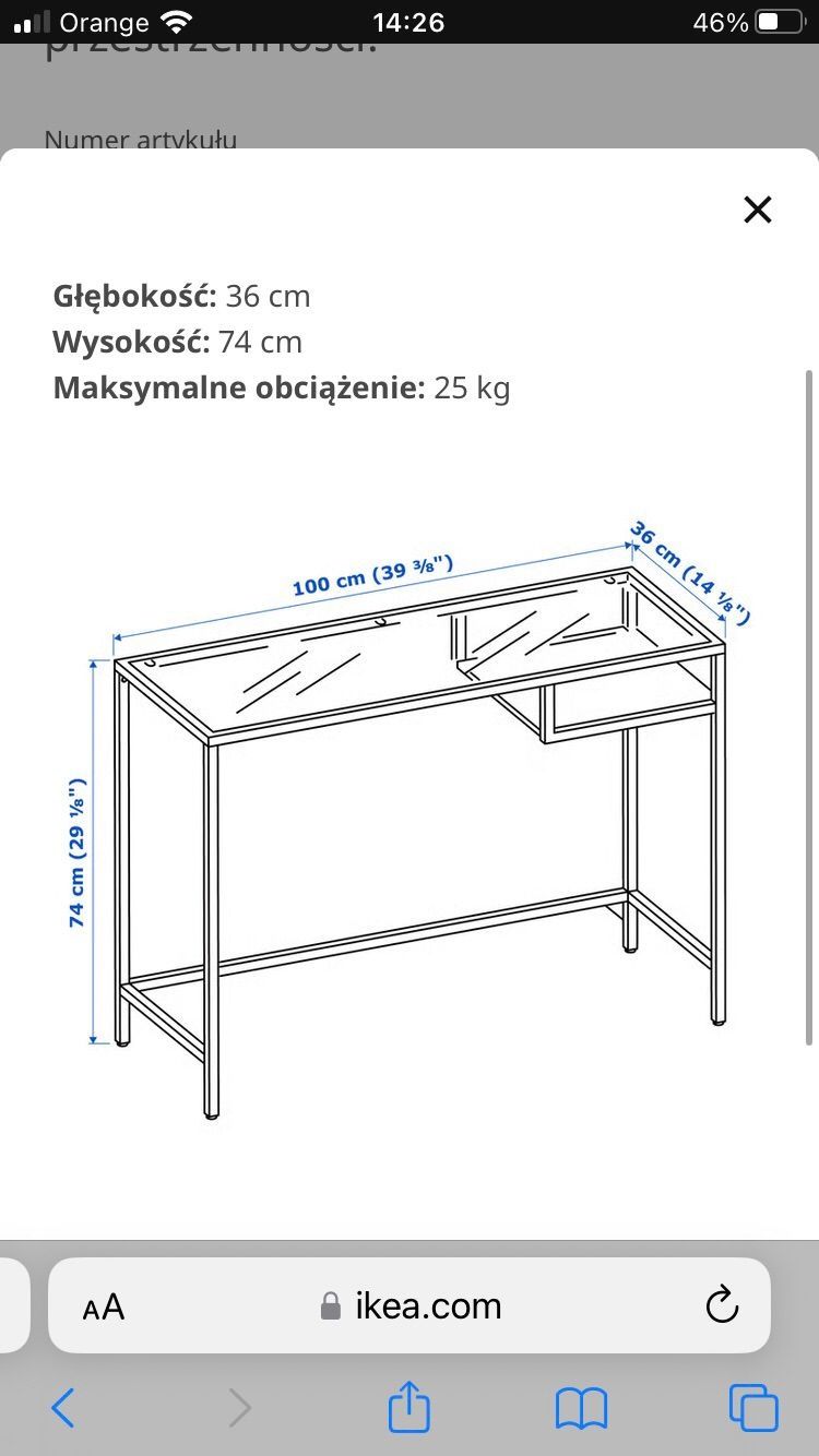 Biurko Stolik Ikea Vittsjö Super stan