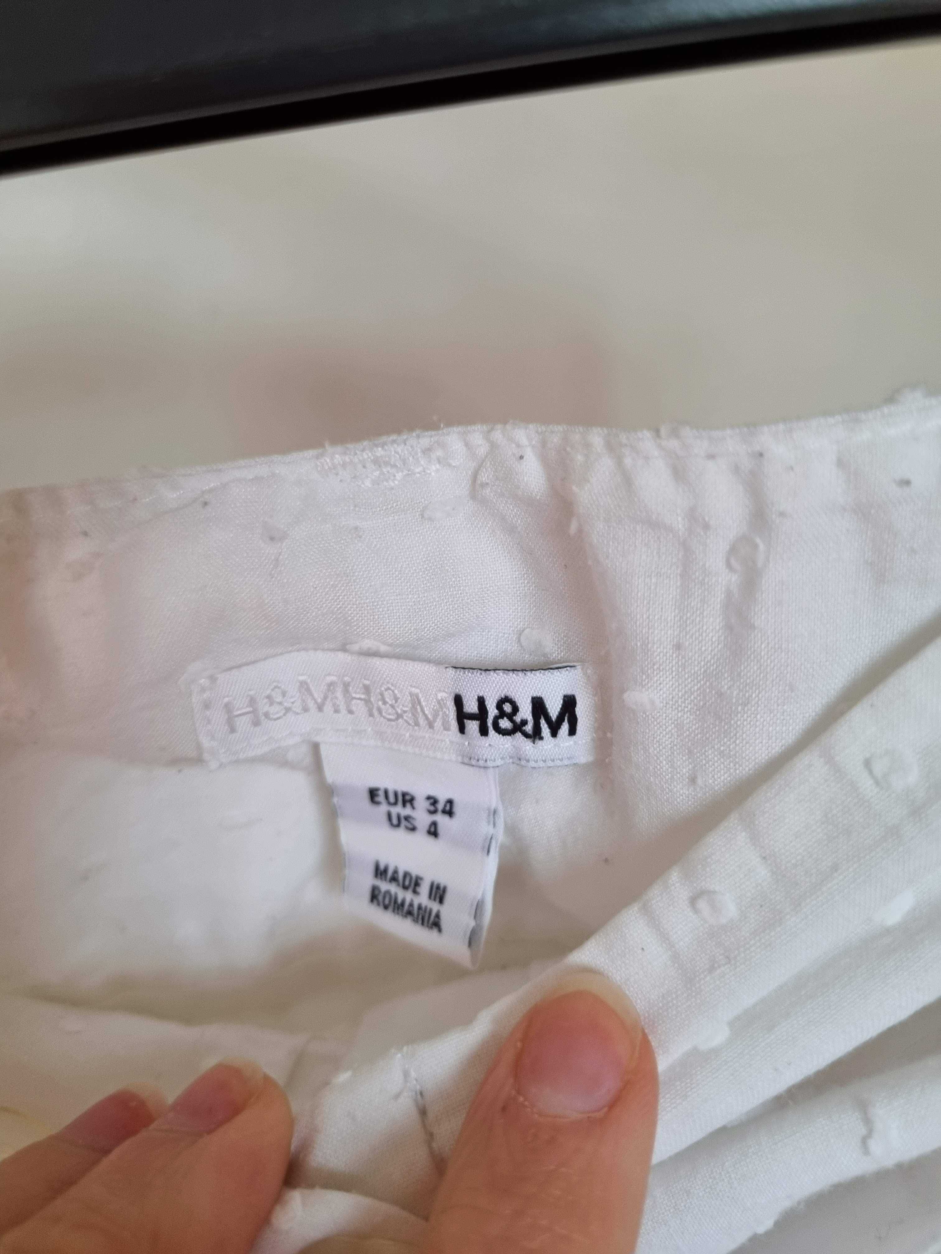 H&M spódnica biała letnia zwiewna romantyczna XS S 34