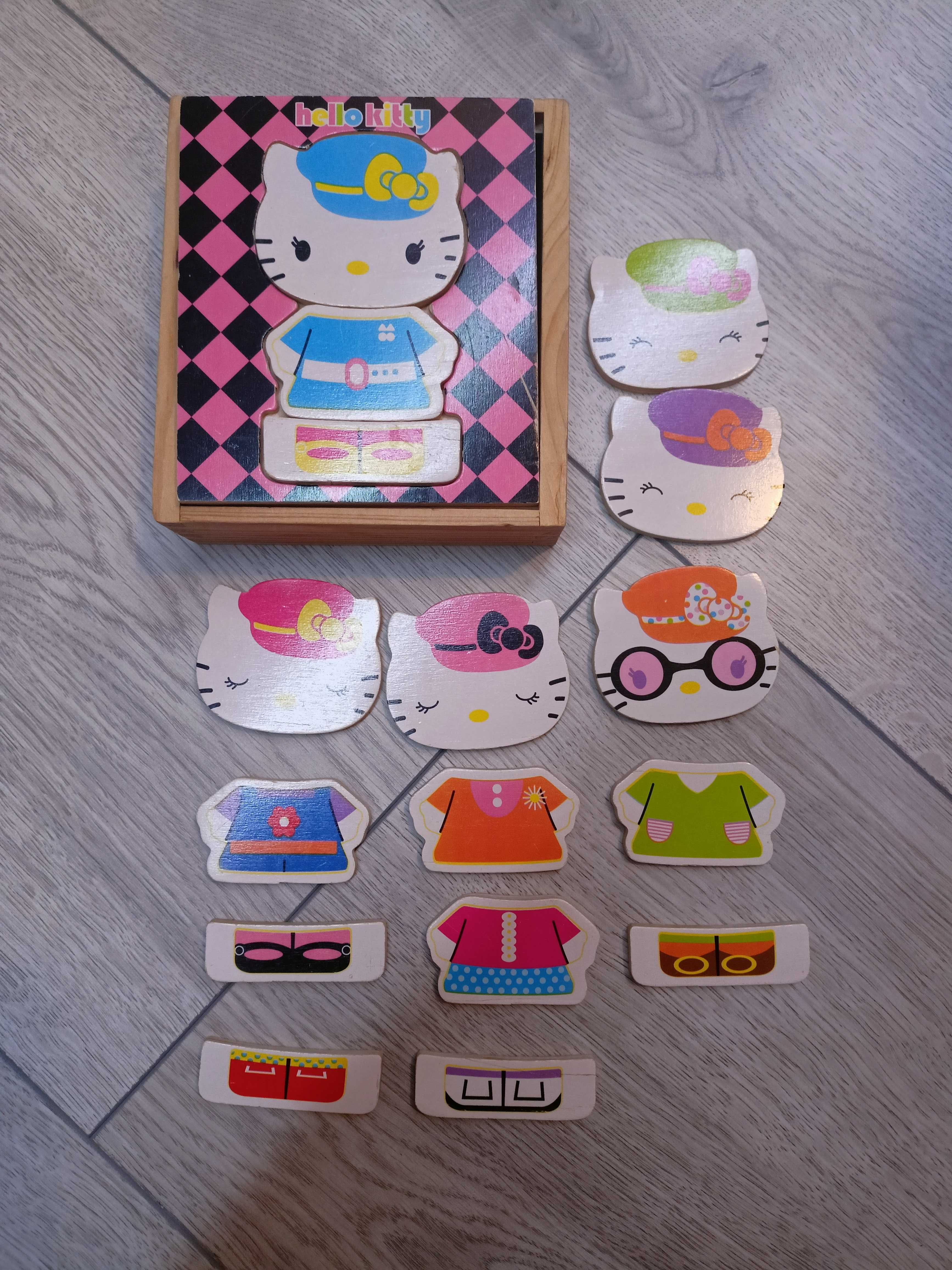 puzzle drewniane Simba Eichhorn Hello Kitty  przebieranki 16 elementów