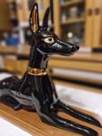 Ceramiczna Piękna  figura rzeźba psa egipiskiego postument antyk