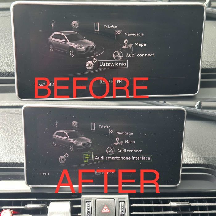 AUDI Q5 A4 A5 Q3 montaż portu USB Aktywacja Carplay Android Auto MIB2