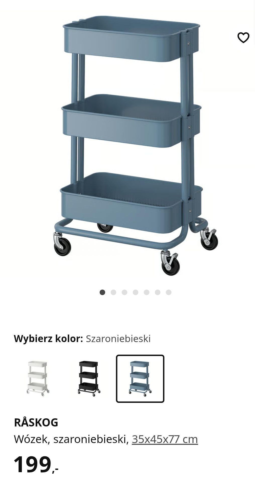 Ikea RÅSKOG wózek kuchenny na kółkach szaroniebieski
Wózek, szaroniebi