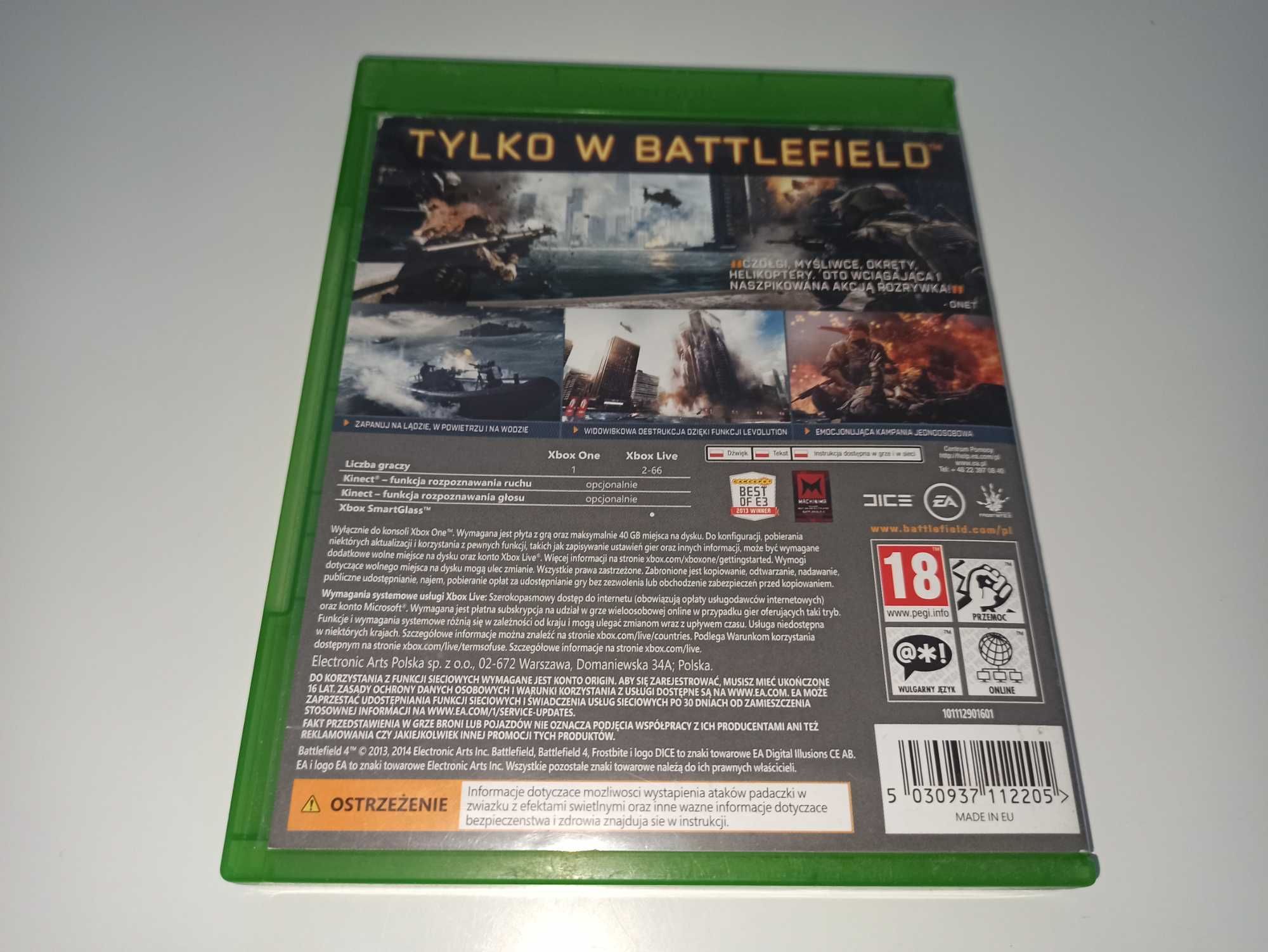 xbox one BATTLEFIELD 4 PL po polsku współczesna wojna