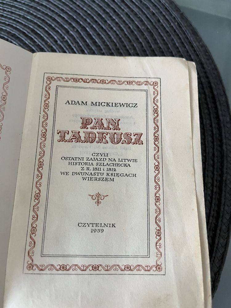 Pan Tadeusz 1959 r okladka skora