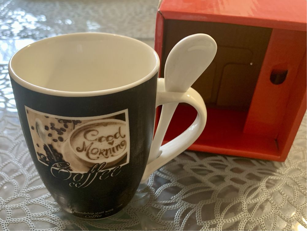 Подарунок Кухоль чашка кружка Interos Coffe з ложкою 330 мл