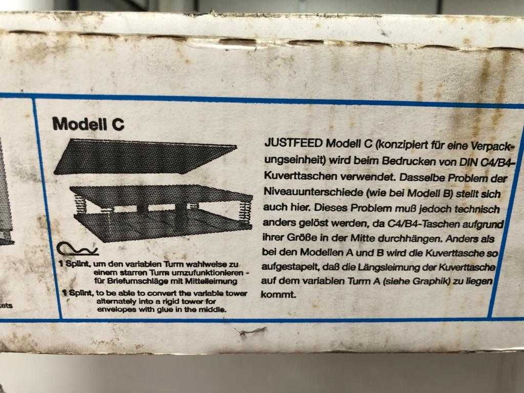 Nivelador envelopes Heidelberg GTO / MO/ printmaster Justfeed J5M