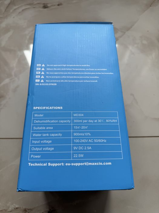 Osuszacz powietrza elektryczny 860ml, cichy, LED Maxcio