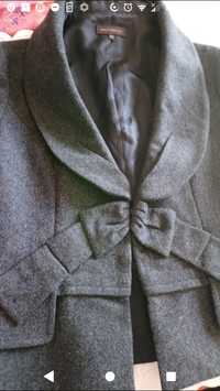 Casaco cinzento de lã Adolfo Dominguez