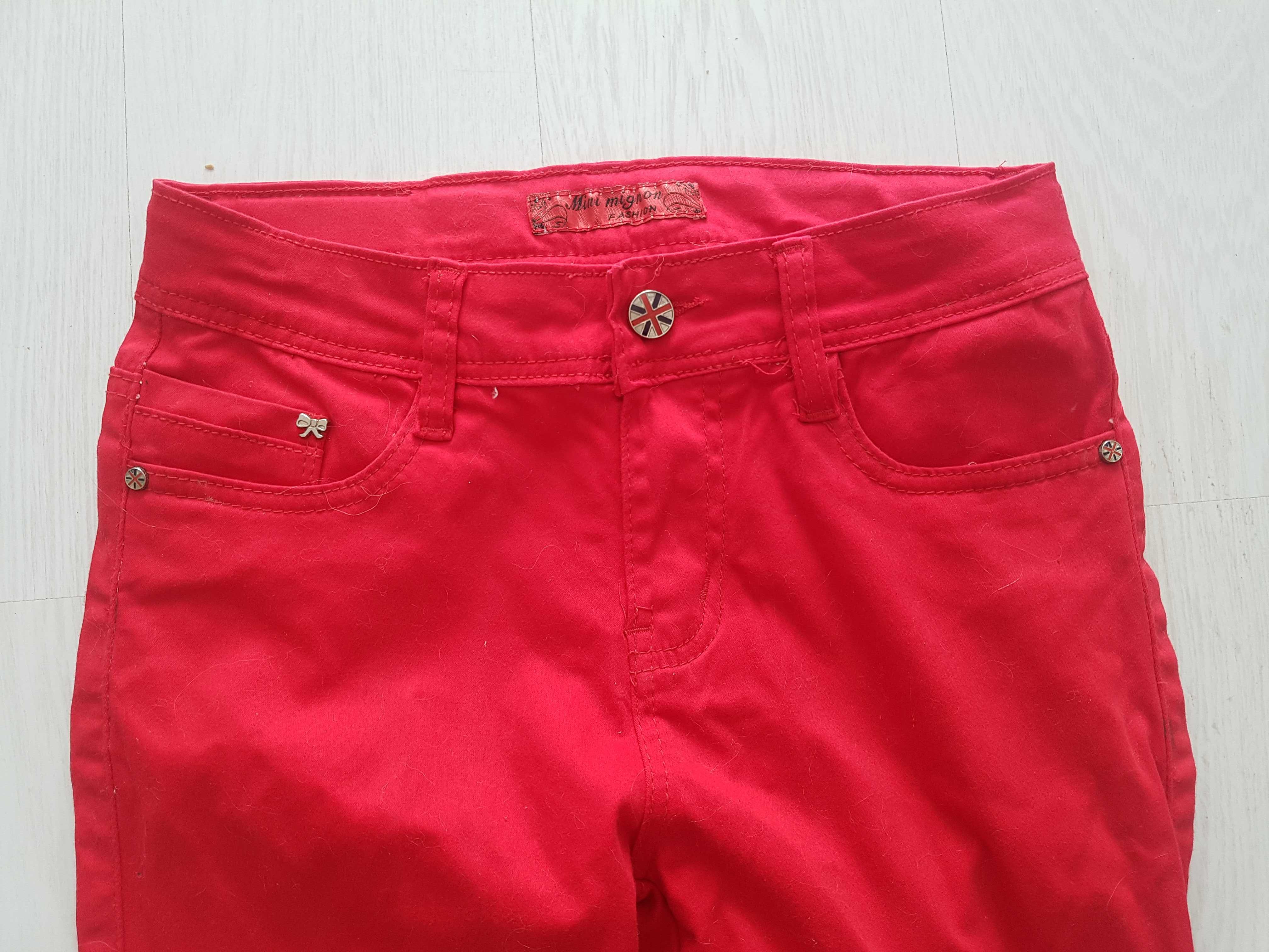 Spodnie jeans czerwone S
