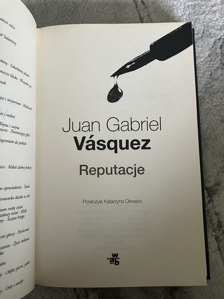 Książka Reputacje Juan Gabriel Vasquez