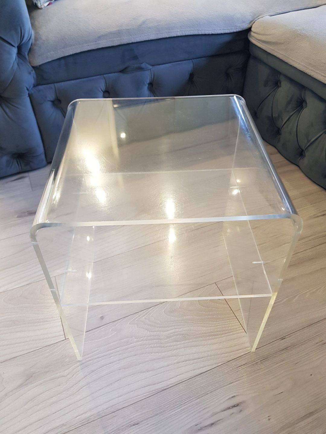 Stolik Plexi Plexiglass Vintage Niemcy Akrylowy lat 70/80 Akryl kawowy
