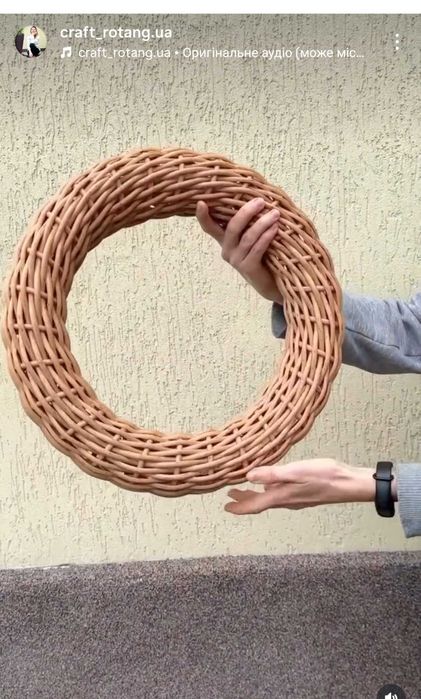 Різдвяний вінок з ротангу, ротангових вінок, новорічний вінок, декор