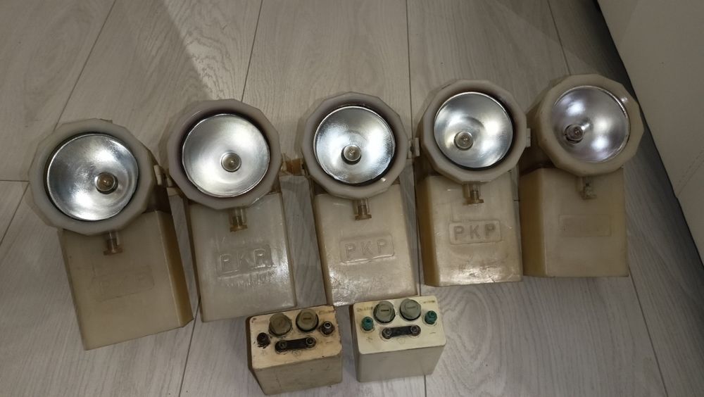 Stare latarki - lampy kolejowe ELN-7 - ZWUS - 5 sztuk - cena za całość